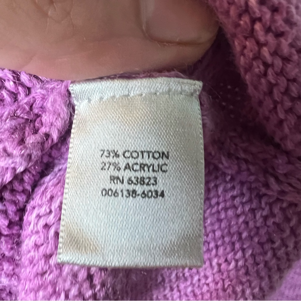 CJ Banks Fair Isle Yoke Crewneck Sweater Purple Multicolor Plus Sz 3X - Picture 5 of 5